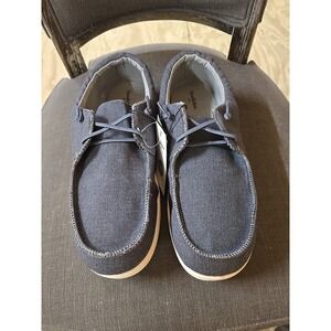 Goodfellow & Co Mens Boat Shoes Navy Blue Denim Slip On Loafers Size 11.5 NIB